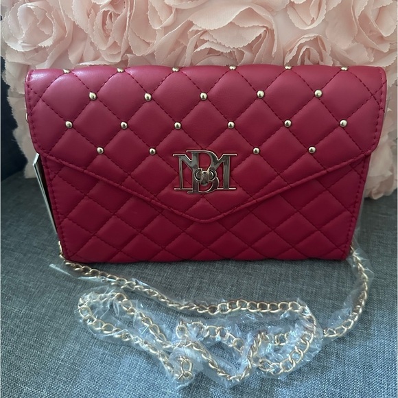 Badgley mischka red studded chain bag nwt - Picture 3 of 5